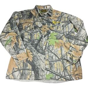 Skyline Harpole's‎ Heartland Lodge Camo Button Up Shirt Men's Hunting XXL